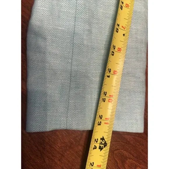 Talbots Blazer Womens Size 8 Blue 100% Linen One Button Jacket Lightweight - Picture 5 of 6